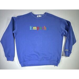 The Mayfair Group "Empathy Always" Crewneck Sweatshirt‎ Blue Petite One Size